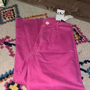 zara wide leg pink jeans